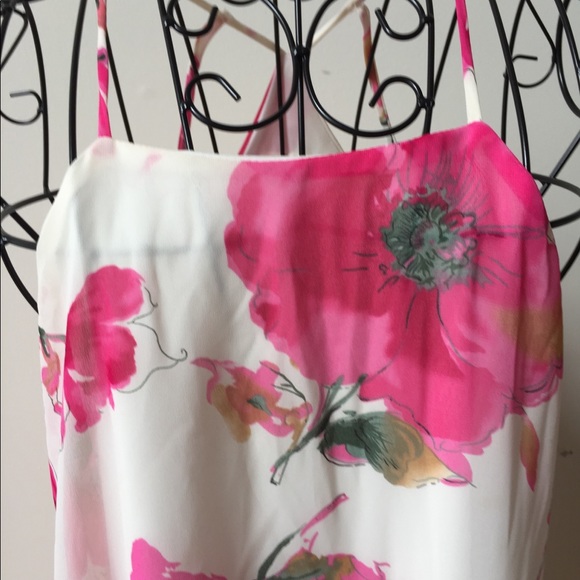 Peach Royal pink floral racer back Small dress - Picture 3 of 7